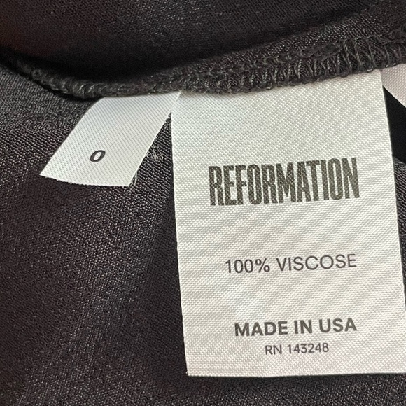 Reformation dress maxi NWT square shoulder sz 0 black - Picture 8 of 9